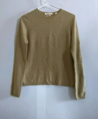 Suéter Valerie Stevens 100 % cachemir para mujer tostado medio manga larga cuello redondo Foto 1 de 4