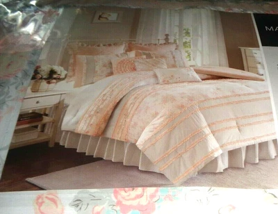 Juego de edredón 7 piezas MADISON PARK Cal King flores blancas rosas Foto 1 de 3