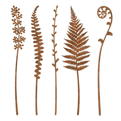 Декоративные садовые колья 5 штук деревенский садовый декор для улицы ржавый  - Изображение 1 из 4