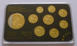 Montenegro Euro Prestige Specimen Set gold plated, Pattern-Probe-Essai - Picture 1 of 3