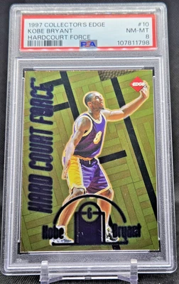 1997 Collector's Edge Hard Court Force Коби Брайант No10 PSA NM-MT 8 (JBC2762) - Изображение 1 из 2
