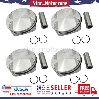 4 Set Pistons & Rings Kit For Chevrolet Regal Saturn GMC Pontiac G5 Buick 2.4L Foto 1 de 4
