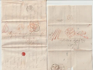 1834/50 LANCS - 2 BRANDY TRADE LETTERS LIVERPOOL TO COGNAC FRANCE - 1 ESTAFETTE - Picture 1 of 3
