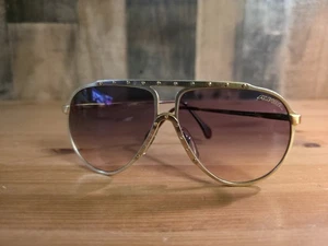 Vintage 80s Alpina M1 Sunglasses 60/12 Gold Tone Made In Germany Rare Authentic - Picture 1 of 12