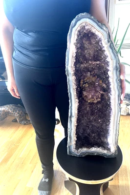 Large Amethyst Church Cathedral Geode 29.26 LB 57cm Tall Purple Crystal Polished - Image 1 of 4