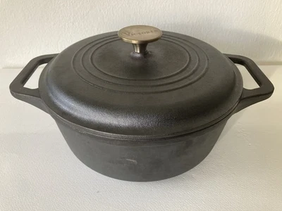 Victoria Black Cast Iron Dutch oven Pot With Lid Cooking Western USA - Image 1 of 4