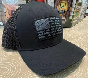 Columbia PFG Fischerhut schwarz grau Größe 0/S Flexfit Flagge Logo - Bild 1 von 6