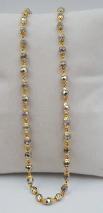 Fabulous 22K Gold Chain Crystal Beads Men Gold Daily Wear Chain Necklace Long - Picture 1 of 10