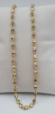 Fabuloso collar largo de cadena de oro de 22 quilates con cuentas de cristal para hombre de oro de uso diario Foto 1 de 4