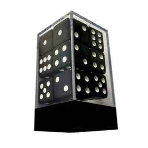 16MM Black Dice Cube with Twelve 12 Black D6 Six Sided Die For Games - Picture 1 of 5