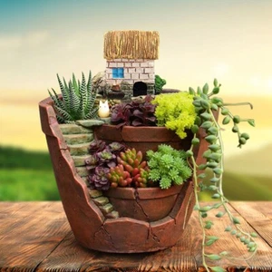 Succulent Flower Basket Planter Plant Sky Garden Bonsai Pot Green Plants Decor/ - Picture 1 of 10