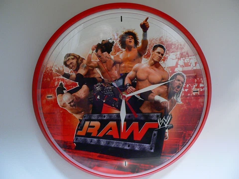 Vintage 2006 WWE RAW Wrestling Red Wall Clock Cover