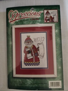 Vtg Bucilla Xpressions Santa Naughty Nice List Holiday Cross Stitch Kit 84244 - Picture 1 of 2