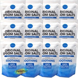 Elysium Bath Salts Epsom Original Salt/Soak Natural Magnesium Sulphate 450g x12 - Picture 1 of 1