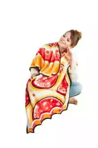 BigMouth PIZZA SLICE THROW BLANKET - Fuzzy Bed Wrap Towel Pepperoni lover NEW - Picture 1 of 3