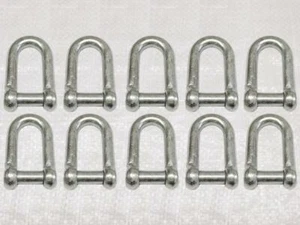 x10 10MM Galvanised Steel Commercial Dee Shackles With Countersunk Pin - Flush - Picture 1 of 2