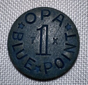 OPA 1 TOKEN PUNTO BLU (WW2 TOKEN RAZIONE ALIMENTARE) T X - Foto 1 di 1
