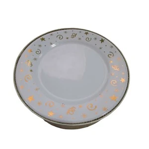 Pampered Chef Celebration Party Plates In Original Box Four Gold Stars Open Box - Picture 1 of 10
