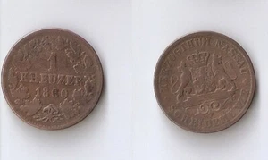 GERMANY Baden 1 KREUZER 1860 Leopold I - Picture 1 of 1