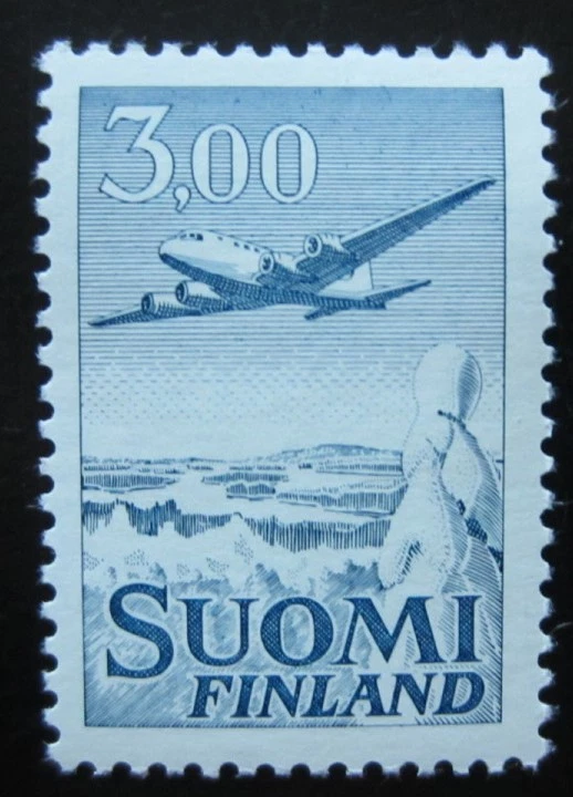  DC-6 Douglas Airplane Finnair Aircraft Finlandia sello como nuevo MNH 1963 Foto 1 de 1
