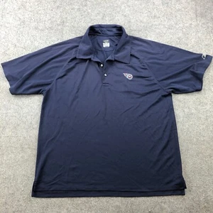Vintage Tennessee Titans Polo Shirt Men Large Blue Short Sleeve Logo Reebok - Picture 1 of 8