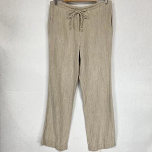 Talbots Irish Linen Pants Women’s 8 Beige Lightweight Adjustable Drawstring Tie - Picture 1 of 15