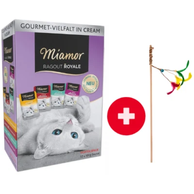 MIAMOR Ragout Royale Multibox 12 x 100 g Fisch- und Fleisch in Sahne + Angel