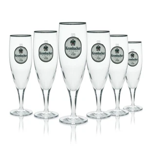 6x Krombacher Bier Glas 0,25l Exklusiv Pokal Sahm Gläser Tulpe Pils Export Beer