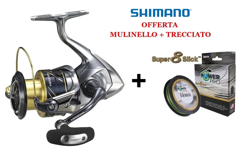 MULINELLO SHIMANO VANQUISH 4000 XG FA + TRECCIATO 275mt POWER PRO S8S 0,15 - Immagine 1 di 1