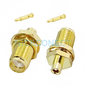 10x RP-SMA conector hembra (pin macho) conector de soldadura cable semirrígido .086 RG405 - Imagen 1 de 5