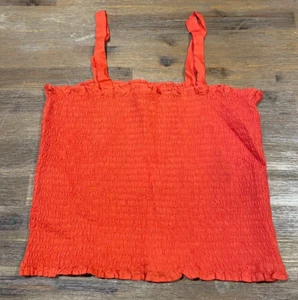 GIRLS Size 14 persimmon summer sleeveless smocked elastic top Anko NEW Au 2623 - Picture 1 of 6
