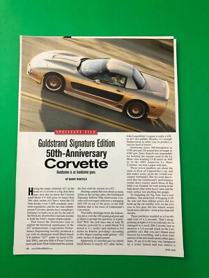 2003 CORVETTE CHEVROLET GULDSTRAND ORIGINAL VINTAGE PRINT AD ROAD TEST 2 PAGE - Image 1 of 2