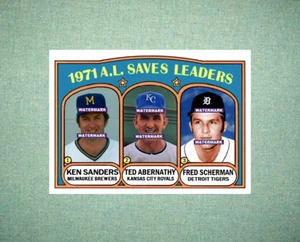 1971 American League AL Saves Leaders 1972 Style Custom Baseball Art Card - Picture 1 of 2