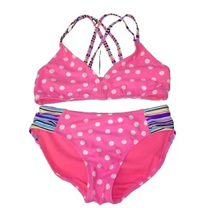 Xhilaration Girls Polka Dot Bikini Pink - Picture 1 of 6