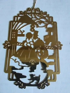Lot/3 Tamerlane 24K Gold Plated Christmas Ornament Victorian Couple 1983 Free Sh - Picture 1 of 8