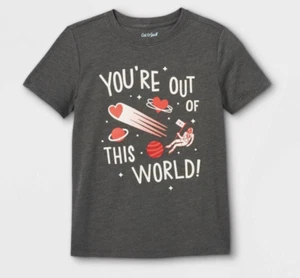 NWT Cat & Jack Boys 'You're Out of This World' Short Sleeve Graphic T-Shirt - Picture 1 of 5