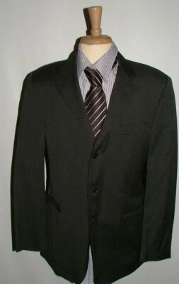 CHAQUETA SALVATORE FERRAGAMO PARA HOMBRE TALLA 42 R LANA HECHA ITALIA CARBÓN #315 Foto 1 de 4