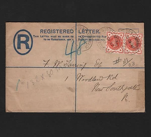 OPC 1890 Carta Registrada a Nuevo Southgate General Life & Fire Perfin GLF #111 - Imagen 1 de 3