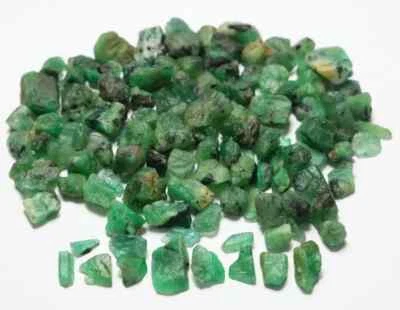 10 Pcs Emerald Rough, Zambian Emerald Rough, Emerald Rough For Pendant, Raw Lot. - image 1 of 4