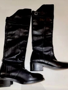 Office Black Leather Over Knee Boots UK 4 EU 37 - Picture 1 of 6