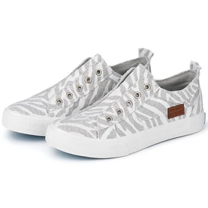 Women Fashion Slip On Canvas Sneakers Low Top Casual Tennis Walking Summer Shoes - Picture 1 of 64
