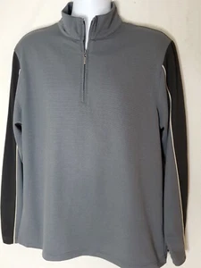 Pro Tour 1/4 Zip Golf Long Sleeve Pullover Shirt Mens Large Grey Black - Picture 1 of 5
