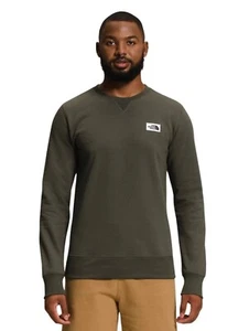 THE NORTH FACE Men's Heritage Patch Crew Taupe Green Small New With Tags - Picture 1 of 6