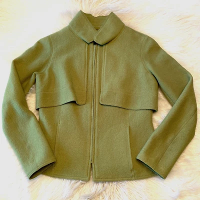 Blazer de lana Per Se by Carlisle para mujer talla 0 verde cremallera completa bolsillos manga larga Foto 1 de 4