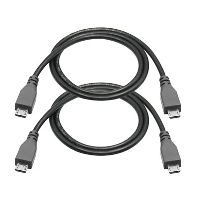 2Pack Micro USB Male to Micro USB Male Cable Data Transfer Cord for Phone, 1.6Ft - Image 1 of 4