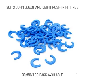 3/8" John Guest Compatible Clips RO Water Filter Push In Fittings 9.5mm to 10mm - Picture 1 of 5