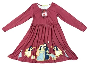 Nativity Themed Dress By Millie Loves Lily Size 8 Christmas Jesus Angels NOV25 - Picture 1 of 14