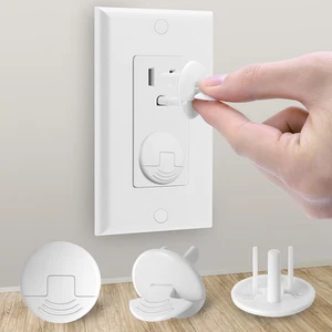 Fundas de tomacorrientes a prueba de bebés blancas - Paquete de 38 cubiertas de enchufe para tomacorrientes eléctricos, - Imagen 1 de 12