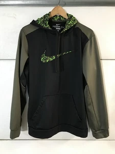 Nike Hoodie Mens L Green Black Camo Therma Fit Pullover Kangaroo Pocket MINT! - Picture 1 of 5