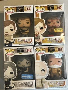 2013 4 Funko Pop Walking Dead Lot #14, 100, 145, 153 Daryl, Injured, Greene - Bild 1 von 24